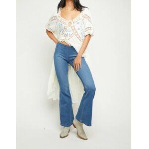 Free People Penny Pull-On Flare Jeans Women Size 29 retro